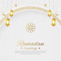 fundo ornamental de luxo islâmico árabe ramadan kareem com padrão islâmico e moldura de ornamento decorativo vetor