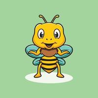 ilustração de desenho animado sorridente de abelha fofa vetor