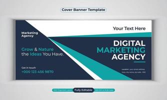 modelo de vetor de layout moderno de design de banner de negócios de agência de marketing digital