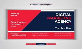 modelo de vetor de layout moderno de design de banner de negócios de agência de marketing digital