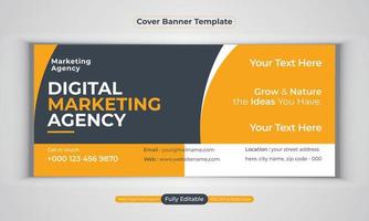 modelo de vetor de layout moderno de design de banner de negócios de agência de marketing digital