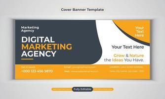 modelo de vetor de layout moderno de design de banner de negócios de agência de marketing digital
