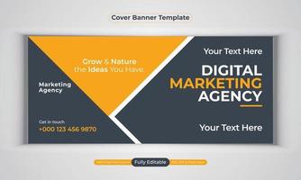 modelo de vetor de layout moderno de design de banner de negócios de agência de marketing digital