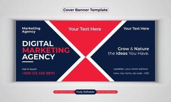 modelo de vetor de layout moderno de design de banner de negócios de agência de marketing digital