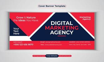 modelo de vetor de layout moderno de design de banner de negócios de agência de marketing digital