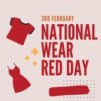 dia nacional de vestir vermelho vetor