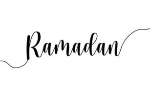 Texto de letras de caligrafia do Ramadã para cartão de felicitações e convite iftar. vetor