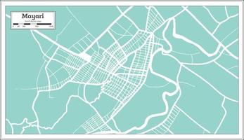 Mapa da cidade de Mayari Cuba em estilo retrô. mapa de contorno. vetor