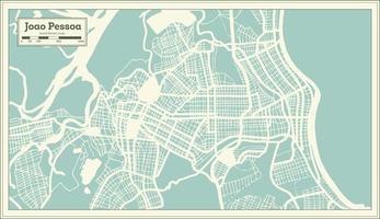 mapa da cidade de joao pessoa brasil em estilo retrô. mapa de contorno. vetor