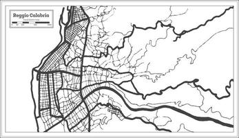 mapa da cidade de reggio calabria itália na cor preto e branco em estilo retrô. mapa de contorno. vetor