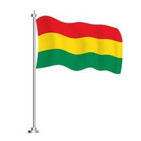 bandeira boliviana. bandeira de onda isolada do país da Bolívia. dia da Independência. vetor