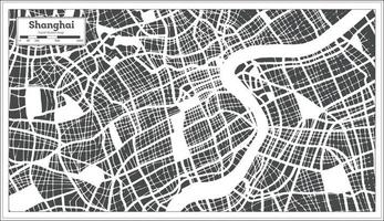 mapa da cidade de xangai china em estilo retrô. mapa de contorno. vetor