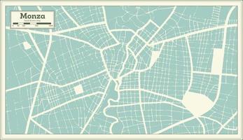 Mapa da cidade de Monza Itália em estilo retrô. mapa de contorno. vetor