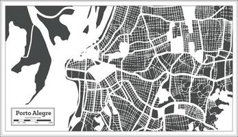 mapa da cidade de porto alegre brasil em estilo retrô. mapa de contorno. vetor