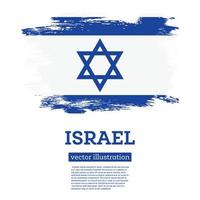 bandeira de israel com pinceladas. dia da Independência. vetor