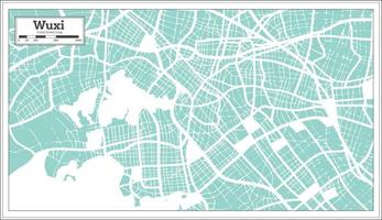 mapa da cidade de wuxi china em estilo retrô. mapa de contorno. vetor