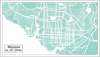 mapa da cidade de manaus brasil em estilo retrô. mapa de contorno. vetor