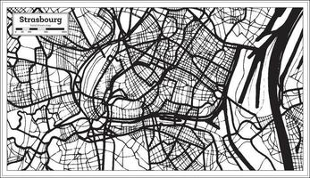 mapa de strasbourg france na cor preto e branco. vetor
