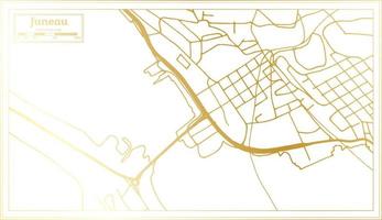 mapa da cidade de junho eua em estilo retrô na cor dourada. mapa de contorno. vetor