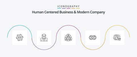 negócios centrados no ser humano e pacote de ícones da linha 5 da empresa moderna, incluindo homem. dual. tio. cara. círculo vetor