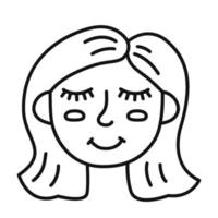 retrato desenhado à mão de uma menina. estilo de esboço doodle. ilustração vetorial isolada. vetor