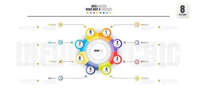 modelo de design de infográficos de linha do tempo com 6 opções, diagrama de processo vetor