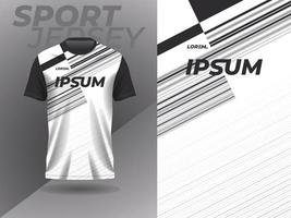 design de camiseta esportiva abstrata branca preta para jogos de corrida de futebol de futebol motocross ciclismo corrida vetor
