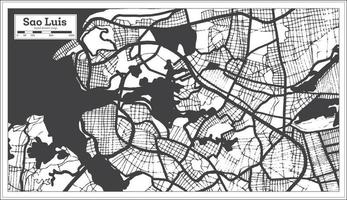 mapa da cidade de são luis brasil na cor preto e branco no estilo retrô. vetor