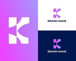 modelo de vetor de ícone de logotipo moderno letra k