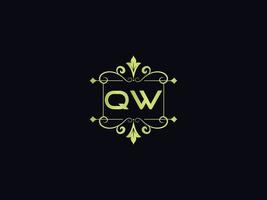 ícone moderno do logotipo qw, logotipo bonito da carta de luxo qw vetor