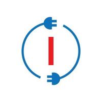 letra do raio do trovão i logotipo da eletricidade. elétrico industrial, parafuso elétrico de sinal de energia vetor