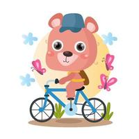 ilustração plana de urso fofo adequada para design infantil vetor