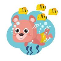 ilustração plana de urso fofo adequada para design infantil vetor