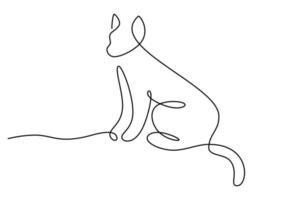 mão desenhando uma linha de gato isolado no fundo branco. vetor
