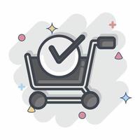 loja de compra de ícone. relacionado ao símbolo da loja online. estilo cômico. ilustração simples. fazer compras vetor