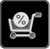 desconto de ícone. relacionado ao símbolo da loja online. estilo brilhante. ilustração simples. fazer compras vetor