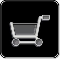 carrinho de compras de ícone. relacionado ao símbolo da loja online. estilo brilhante. ilustração simples. fazer compras vetor