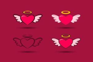 elemento do dia dos namorados. anjo do amor cupido com asas. ilustração vetorial vetor