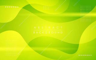forma geométrica ondulada de gradiente verde abstrato mínimo com fundo claro amarelo. vetor eps10