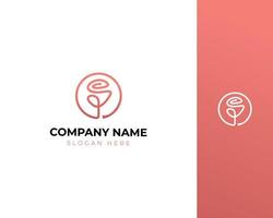 círculo de beleza logotipo monolinha rosa com gradiente suave rosa vetor