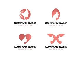 logotipo de beleza minimalista definido com gradiente suave rosa 1 vetor