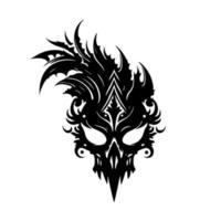 sinal de crânio de dragão abstrato e ornamental. ilustração para tatuagem, bordado, logotipo, emblema, corte a laser, sublimação. vetor