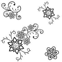 ilustração elegante de beleza decorativa para flor desenhada à mão vetor