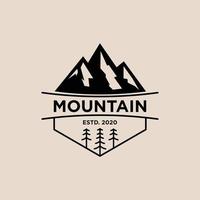 vetor de design de logotipo vintage de montanha, inspiração de logotipo de aventura