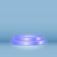 pódio do cilindro azul. 3d, conceito simples, moderno, mínimo e elegante. usado para pedestal, exibição de produtos e vitrine de palco vetor