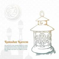 lanterna com ornamento desenhado à mão design para design de modelo ramadan kareem vetor