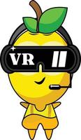 ilustração de design gráfico de personagem de desenho animado de mascote de limão vr vetor