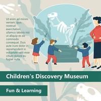 vetor de diversão e aprendizado do museu de descoberta de crianças