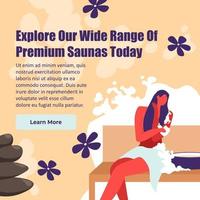 explore uma ampla gama de saunas premium hoje na web vetor