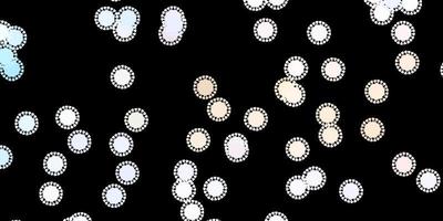 padrão de vetor roxo escuro com elementos de coronavírus.